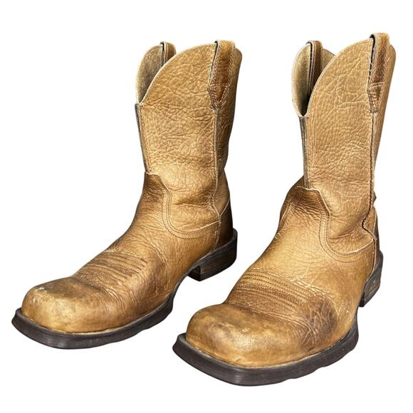 Ariat Men’s Rambler Tan Leather Western Cowboy Boot Size US 10 D main image 11